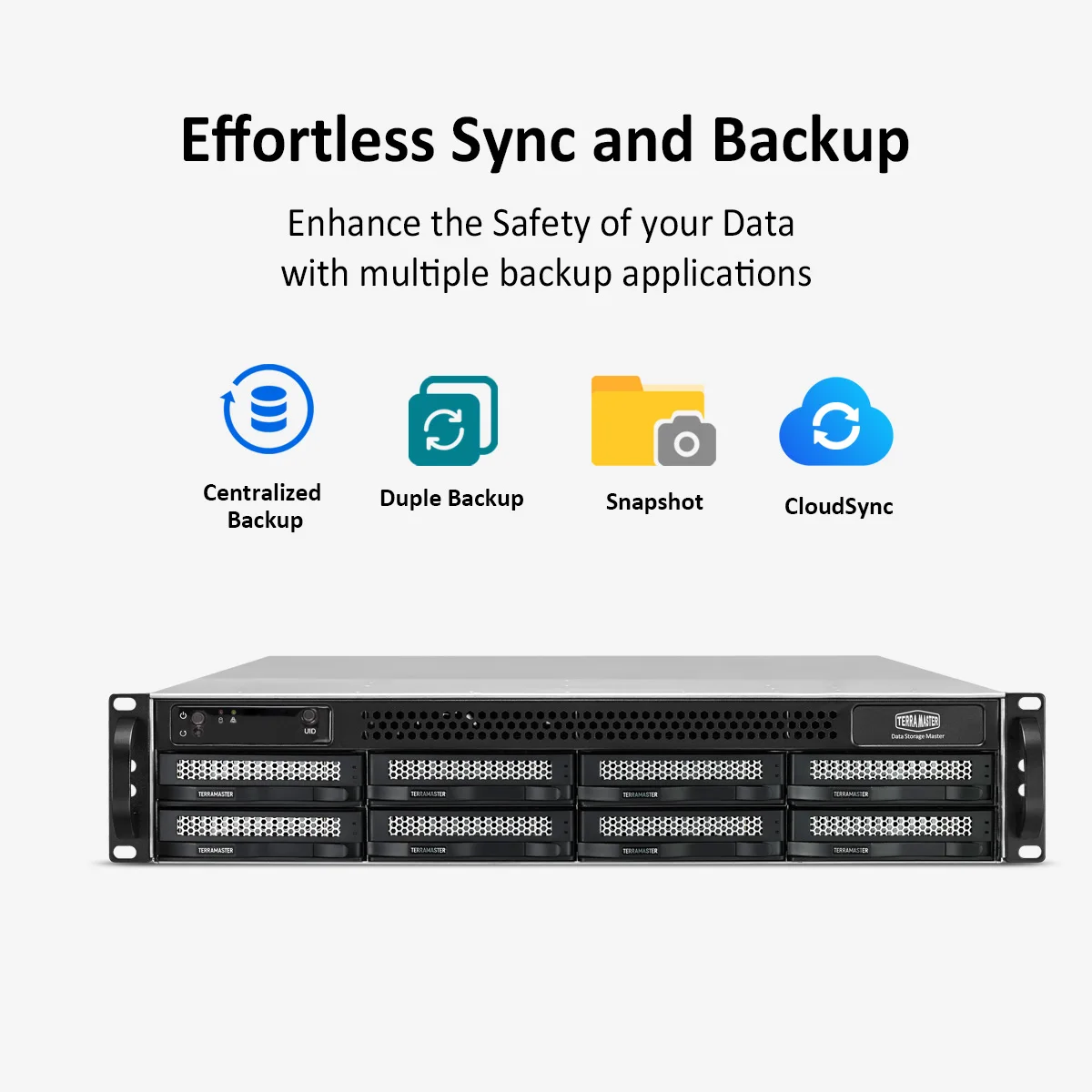 TERRAMASTER U8-423 2.5GbE NAS Rackmount 2U 8-Bay High Performance for SMB with N5105/5095 Quad-core CPU, 4GB DDR4 Memory images - 6