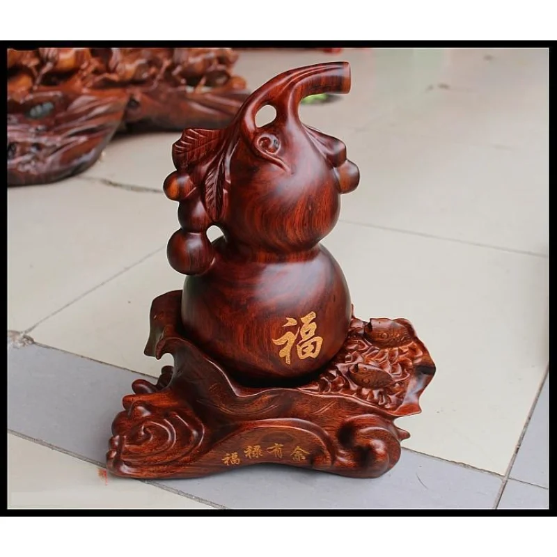 

Solid Wood Carving Rosewood Gourd Living Room Coffee Table Home Desk Decorations Crafts Housewarming Gift