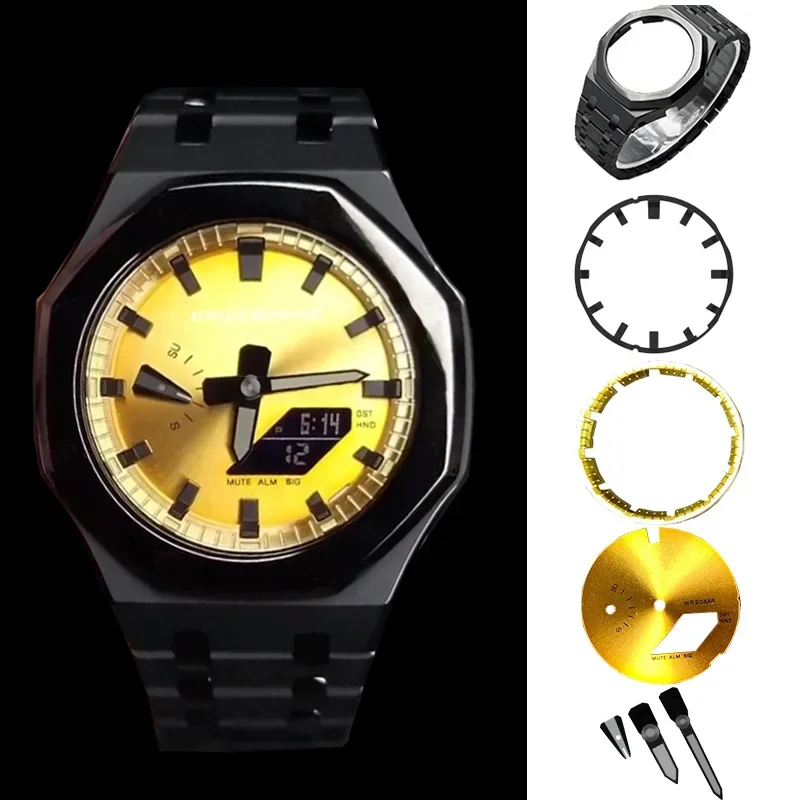 GEN 5/4 Mod Kit for Casioak GA2100 2110 Metal Bezel Have Screw Design Modification Stainless Steel Case 4/5 in 1 DIY Accessories