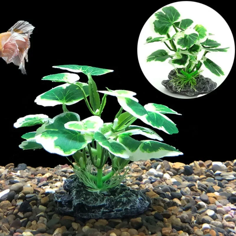 Simulation Aquatic Plants Fish Tanks Aquarium Decorations Reptile Boxes Plant Table Decorations Emulation Fabric Art Leaves
