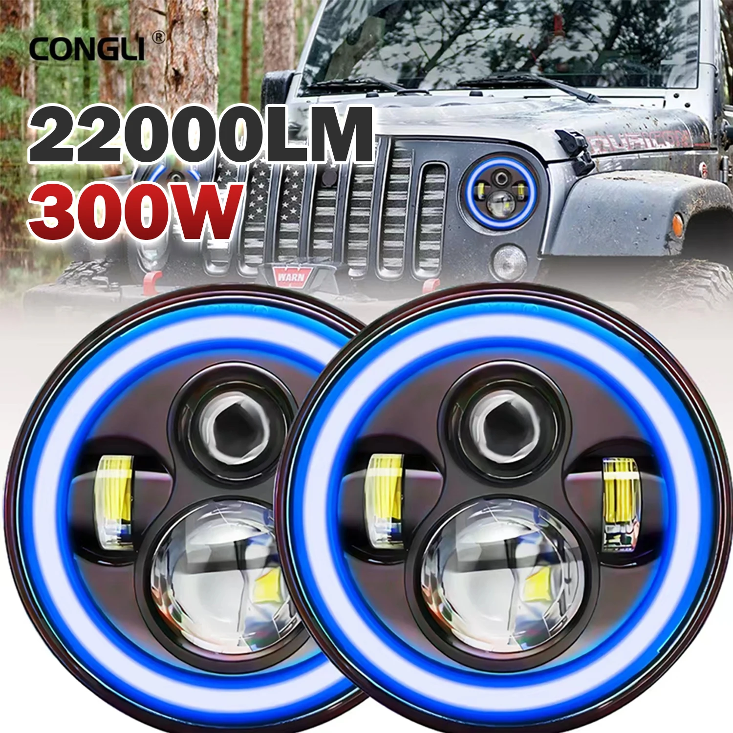 

7'' 300W 22000LM Car LED Light Bar Offroad 4x4 Spotlights 12V 24V Diode Headlight Truck Farm Tractor Boat SUV ATV work Light
