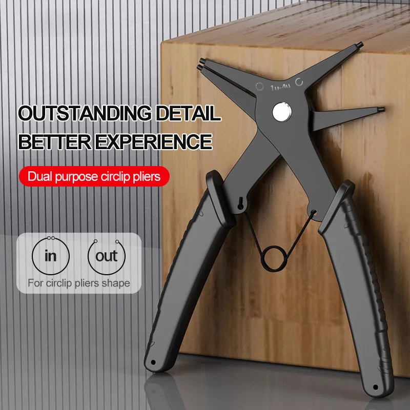 2 in 1 Snap Ring Pliers For Internal External Card Retaining Pincer Multifunctional Professional Hand Tool Hardware Repair 2030