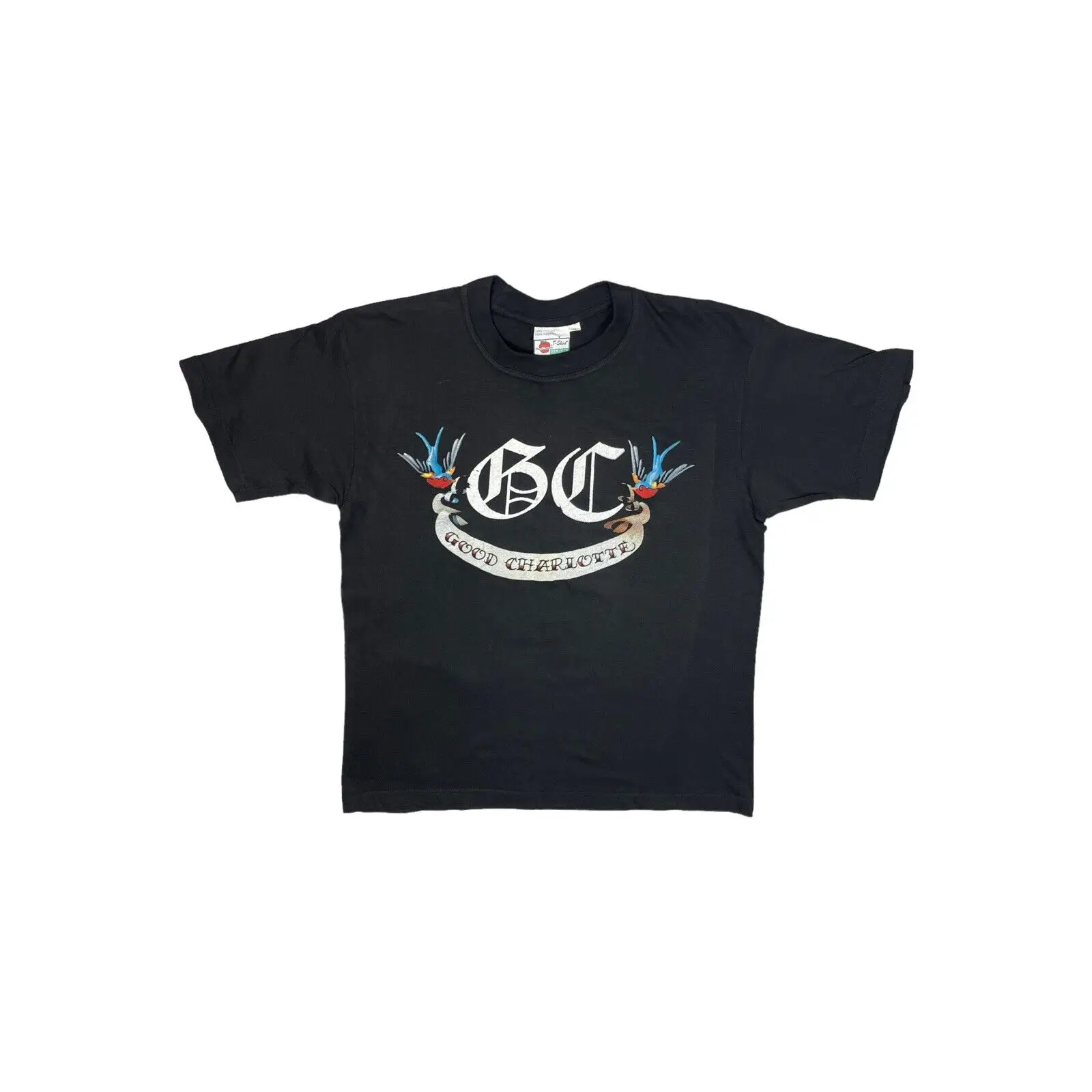 T-Shirt Da Uomo Good Charlotte Da Uomo Nera Boxy Medium Deadstock Maniche Lunghe O Corte