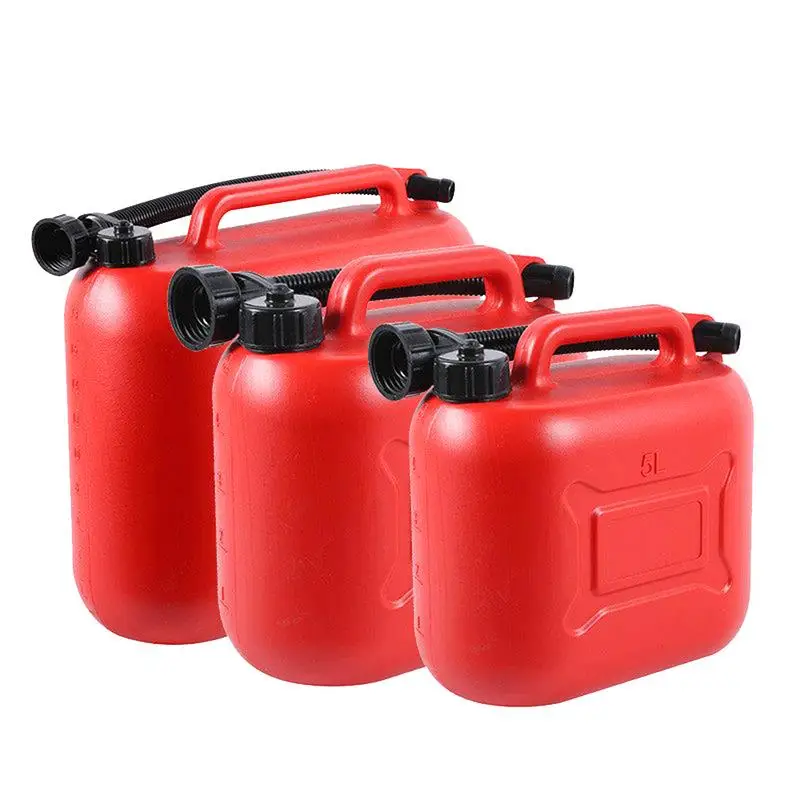 

5L 10L 20L Red Car Gases Can Auto Fuels Containers With Petrol Can Spout Vertical Fuels Bucket With Handles For Gasolines Cars