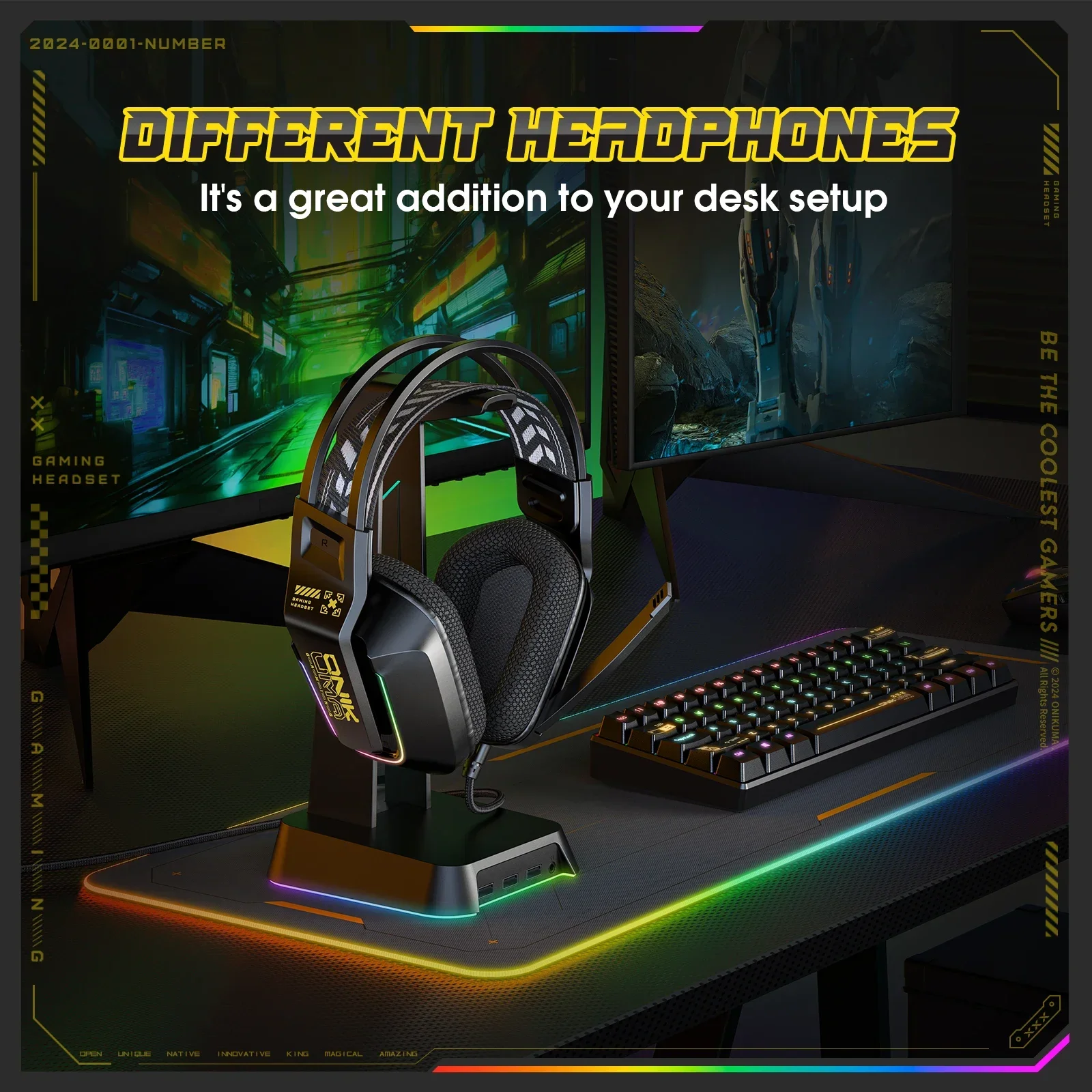 سماعة رأس فاخرة للألعاب RGB