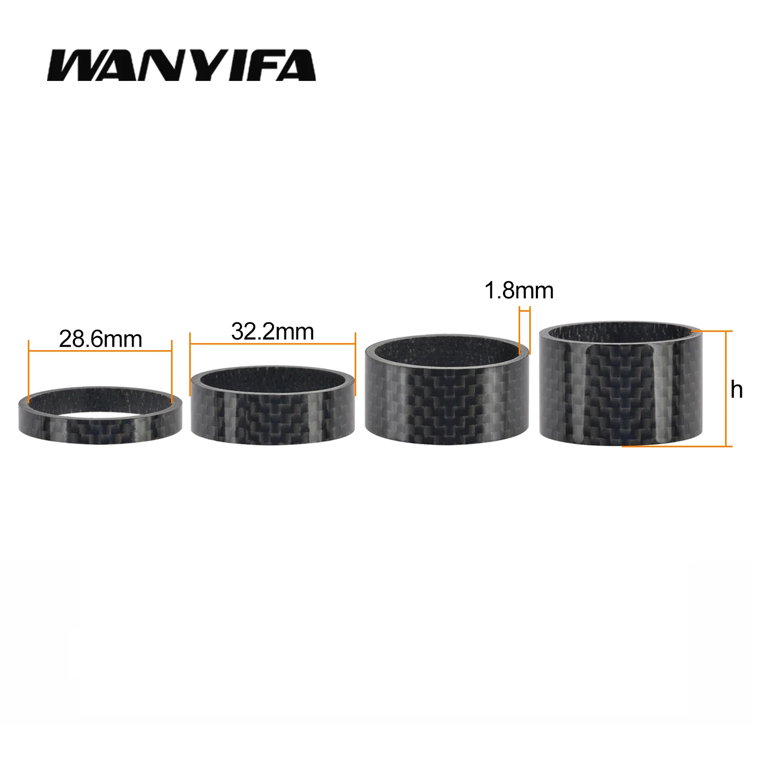 Wanyifa Bicycle Headset Carbon Washer 1-1/8" 28.6mm Stem Spacers Bike Front Forks Spacer 1-1/8in 5/10/15/20/25/30mm-200mm bicycle headset bicycle spacer