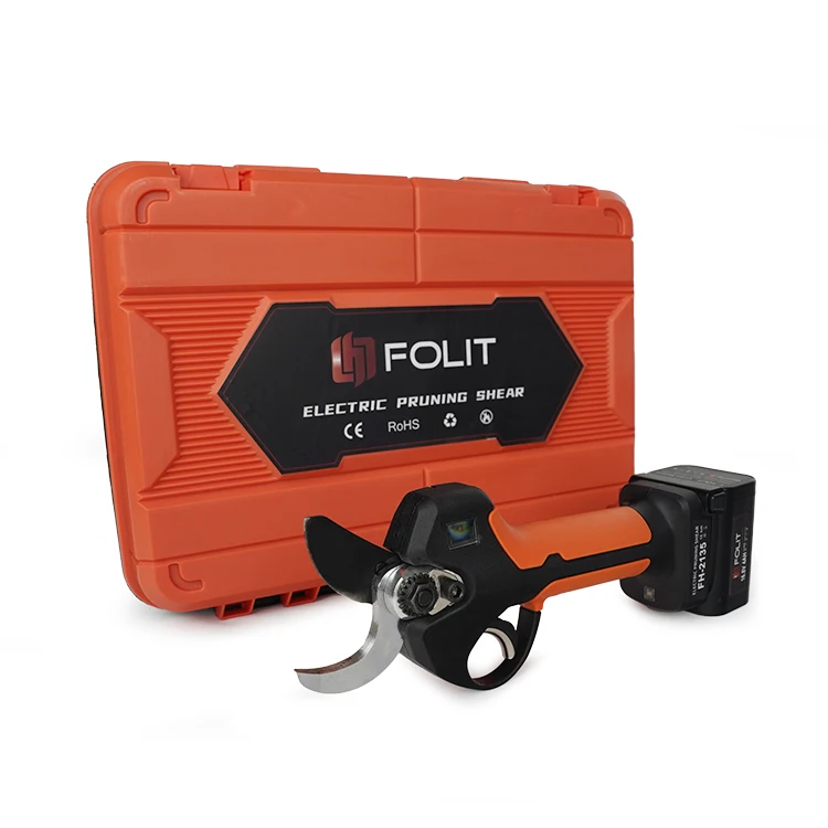 Professional Type FH-2135 35mm Cutting Diameter LCD Screen Display Battery Power Pruning Shear Electric Tree Scissors