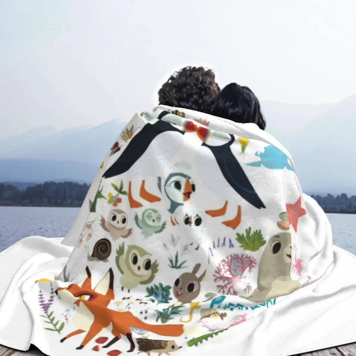 Puffin Rock gift for fans puffin rock characters Throw Blanket Luxury Designer Blanket Soft Big Blanket 6