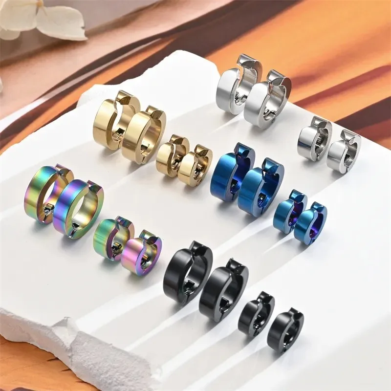 Anime Chainsaw Man Yoshida Hirofumi cosplay ear clip earrings 2pcs women men punk black no pierced fake ear circle pop jewelry