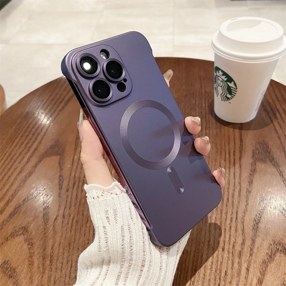 Ultra-Thin Frameless Matte Magnetic Wireless Charging Case - Luxury Design