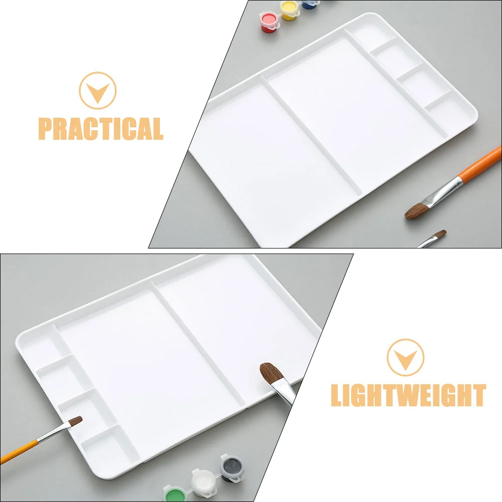 Square Multi Grid Diy Paint Palette Watercolor Mixer Pigment Plate Oil Painting Board Supplies Plastic Paint Palette Color