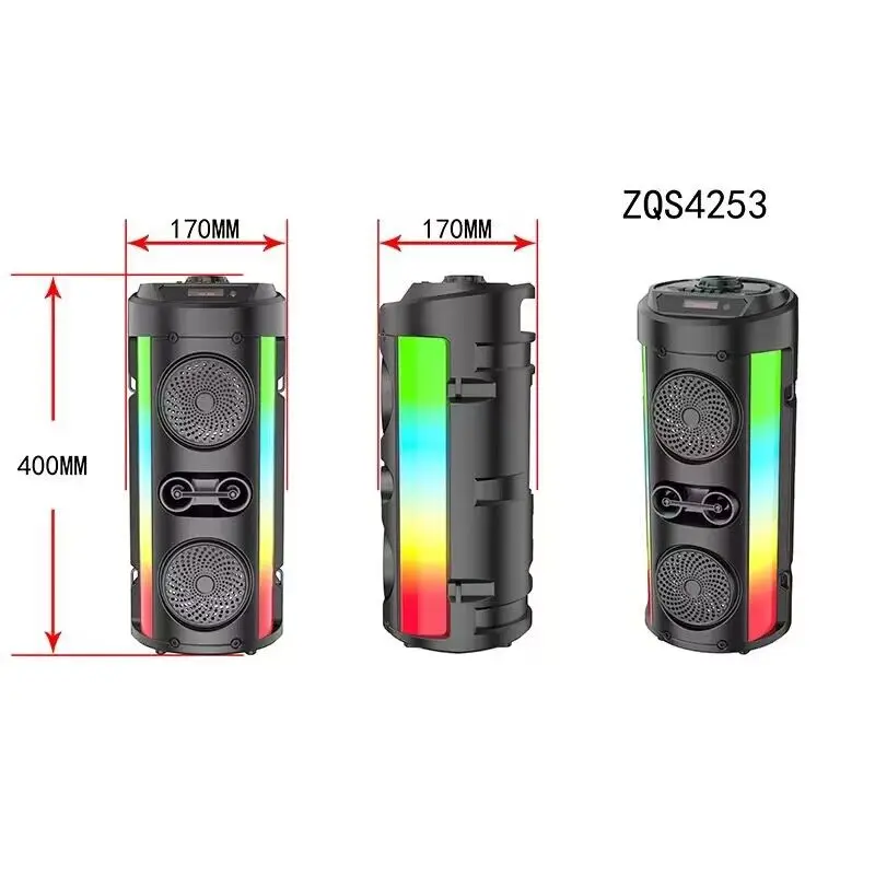 

High-power Bluetooth Speaker Box Portable Column Stereo Surround Wireless Subwoofer Square Dance Outdoor Sound box Speakers PC