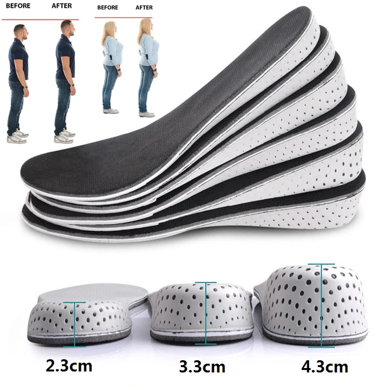 

1Pair Hard Breathable Memory Foam Height Increase Insole Heel Lifting Inserts Shoe Lifts Shoe Pads Elevator Insoles for Unisex