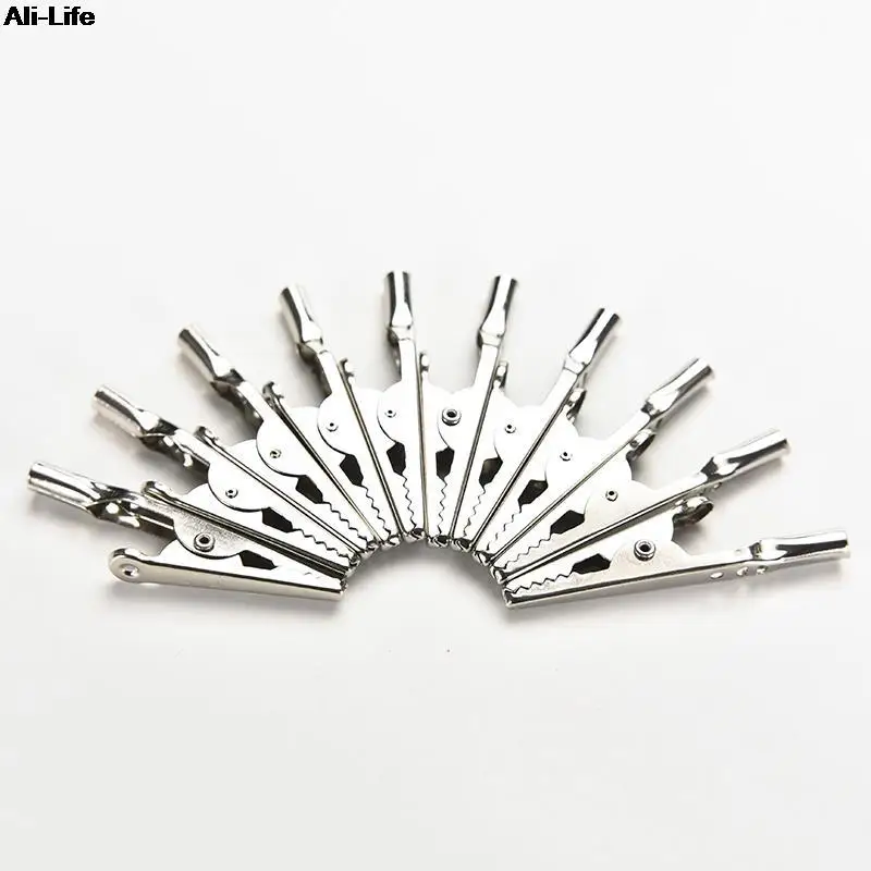 10Pcs Metal Cable Lead Screw Fixing Alligator Crocodile Test Clips Wholesale