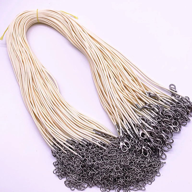 Nylon Rope 10pcs 1.5mm Nylon Tarpaulin Waxed Cord Lobster Clasp Rope Braided Adjustable Rope for Jewelry Making DIY Necklace Bracelets