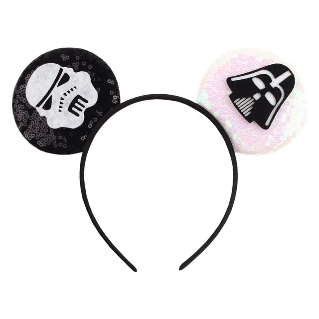 Disney Mickey Stitch Frozen Ears Headband Sequins Hair Bows Charactor Cosplay Party Headwear Kids Festival Hair Accessory Gifts 4