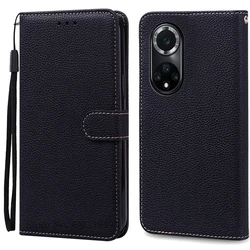 Leather Flip Wallet Cover for Huawei - Stylish Protective Case for Nova Series (Black)