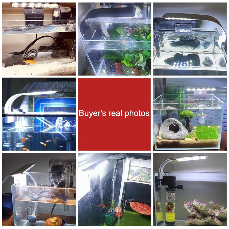 Aquarium Light Super Slim LED Aquarium Light Lighting plants Grow Light 5W/10W/15W Aquatic Plant Lighting Waterproof Clip-on Lamp For Fish Tank