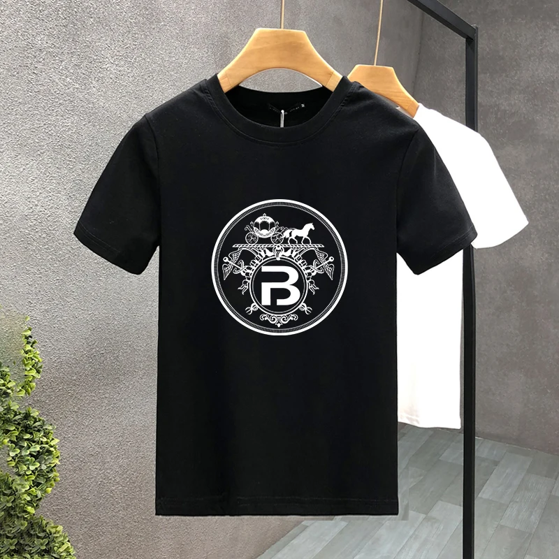 2024 New High Quality Oversized Brand Carriag B 100% Cotton Print Tees Summer Haruku For Men/Women Short Sleeve T-shirt_voghion.com