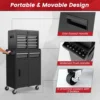 Tool Chest Cabinet Rolling- Heavy Duty Material & Lockable Top-Box & Storage Cabinet for Garage and Workshop - 5-Draw 5