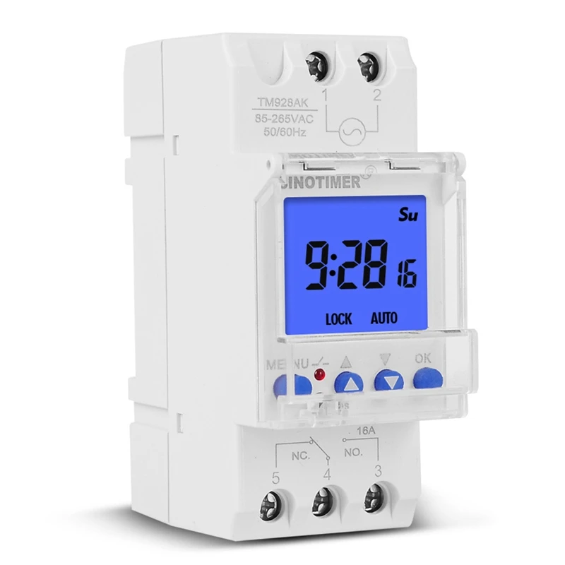 

SINOTIMER TM928AK умный экран дисплей сменный аккумулятор рельсовый таймер переключатель подсветка 85-265 в 16 А