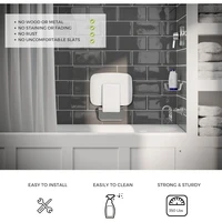 Folding Shower Seat Wall Mounted– Up To 350lbs, Secure Folding Shower Bench, Space Saving Mounted Shower Seat, Luxury Fold Down 2