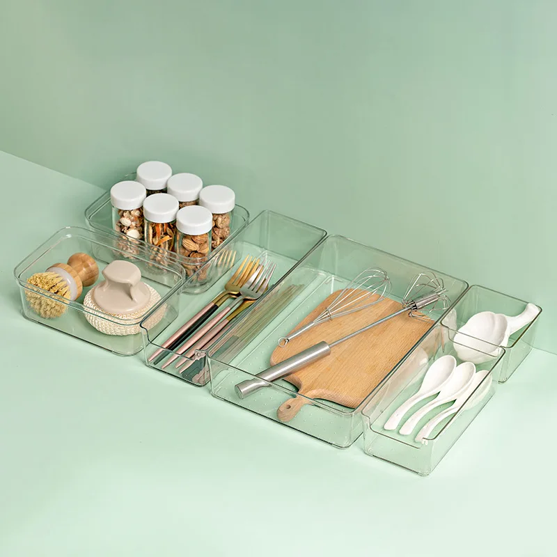 Acryl-Schreibtisch-Kosmetikbox aus transparentem Kunststoff für Studentenwohnheime, Haushalte, Gesichtsmasken, Hautpflege, Kühlschrankaufbewahrung_voghion.com