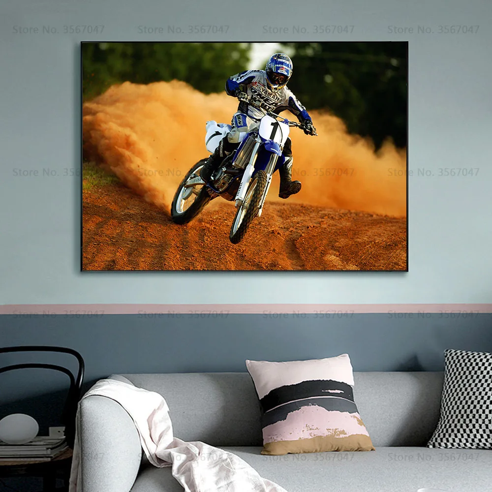 CP100 Cool Motorbike Cross Racing Motocross Moto Retro Poster Prints Art Canvas Painting Wall Picture For Home Decor |