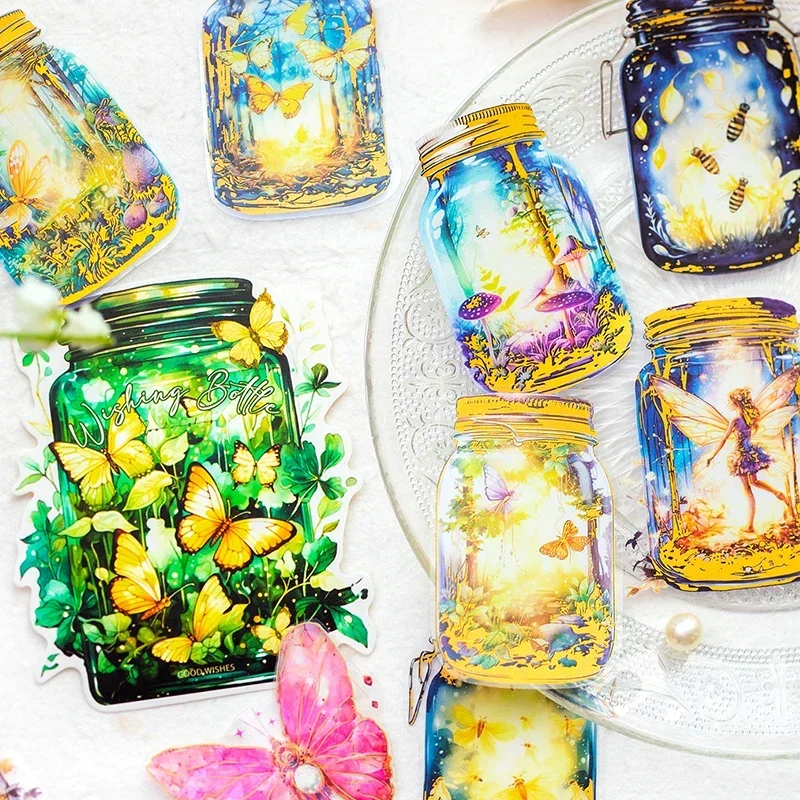 10 Fogli Pet Sticker Bag Beautiful Wishing Background Dream Bottle Manuale Materiale Decorativo Adesivi Scrapbook 155*90Mm