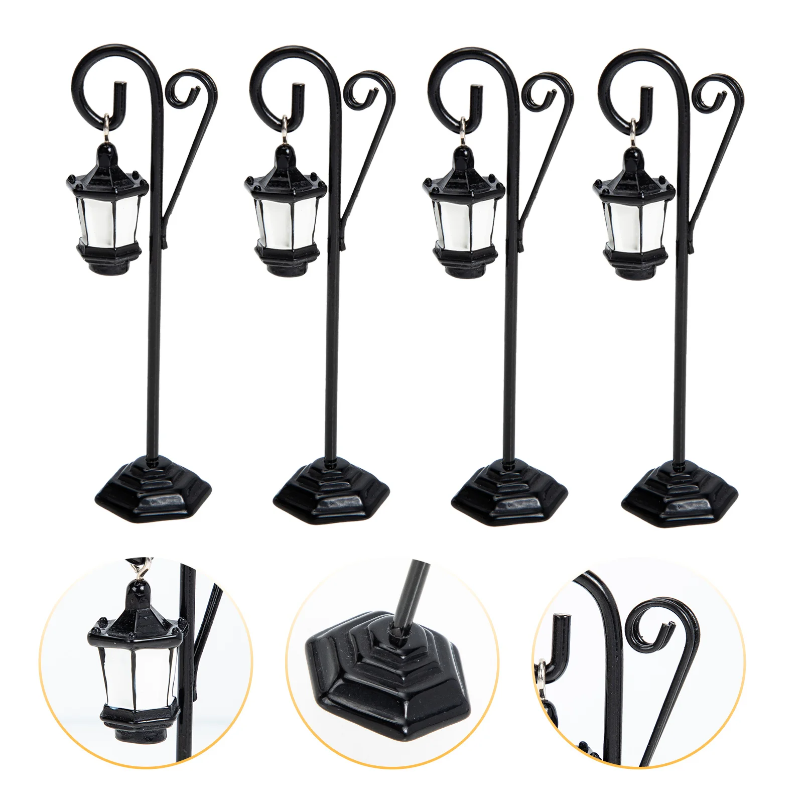 

4 Pcs Street Light Clip Memo Stand Cards Clamp Dropshipping Desktop Adornment Metal Photo Holder Creative