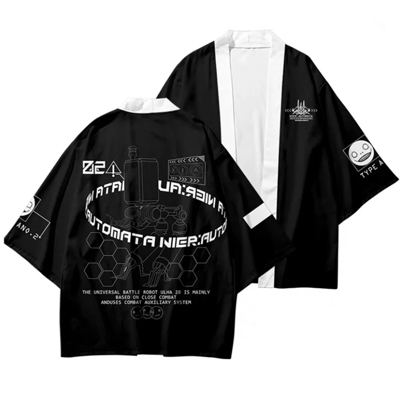 Japanese Kimono Japanese Kimono Cardigan Japanese Kimono Shirt Game NieR Automata Anime Haori Cosplay Kimono Women Men Asian Streetwear Cardigan Yukata