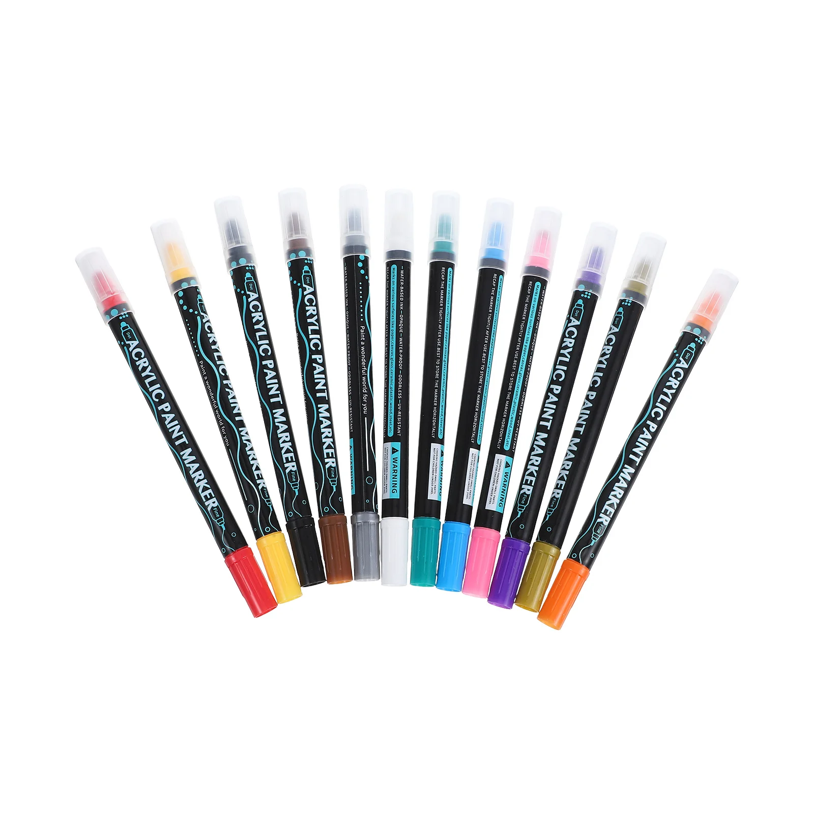 12Pcs Acrylic Paint Markers Paint Pens Dual Tip for Drawing Writing on Wood Glass Metal Stone Plastic Canvas Plastic Markers