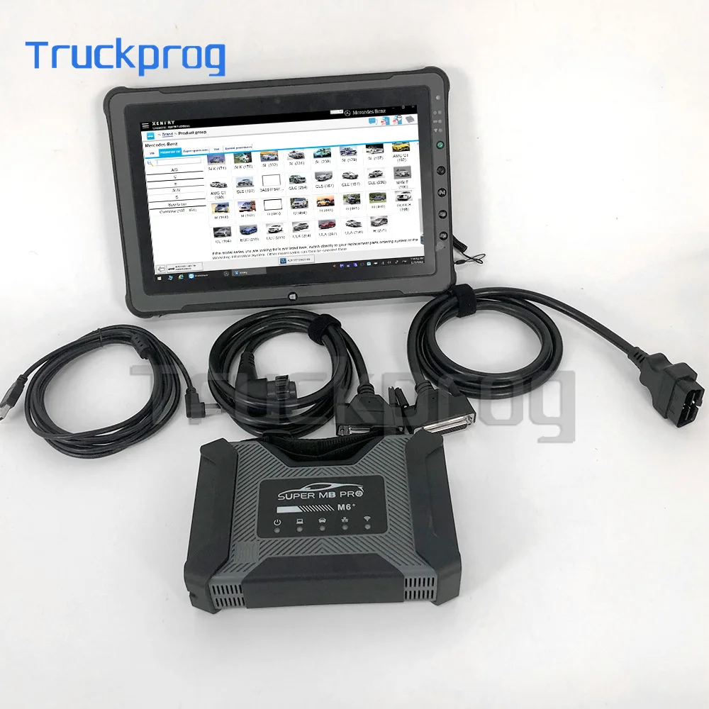 Super Mb Pro M6 Pk Star C6 Mb Sd C4 C5 Multiplexer Per Benz Truck Car Diagnostic Tool Wifi Doip Con Tablet Getac
