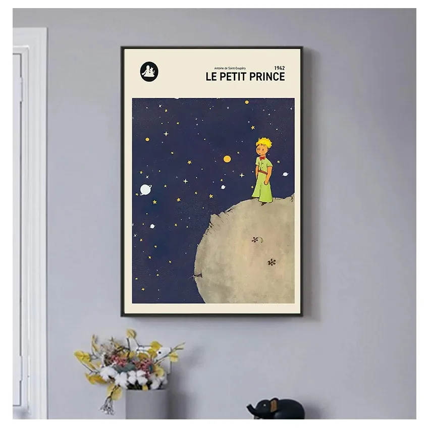 어린이용 벽 아트 캔버스 그림, 어린이 방 벽 장식, 프랑스 버전, Le Petit Prince 책 표지 포스터 Best5 어린이용 벽 아트 캔버스 그림, 어린이 방 벽 장식, 프랑스 버전, Le Petit Prince 책 표지 포스터 Best5