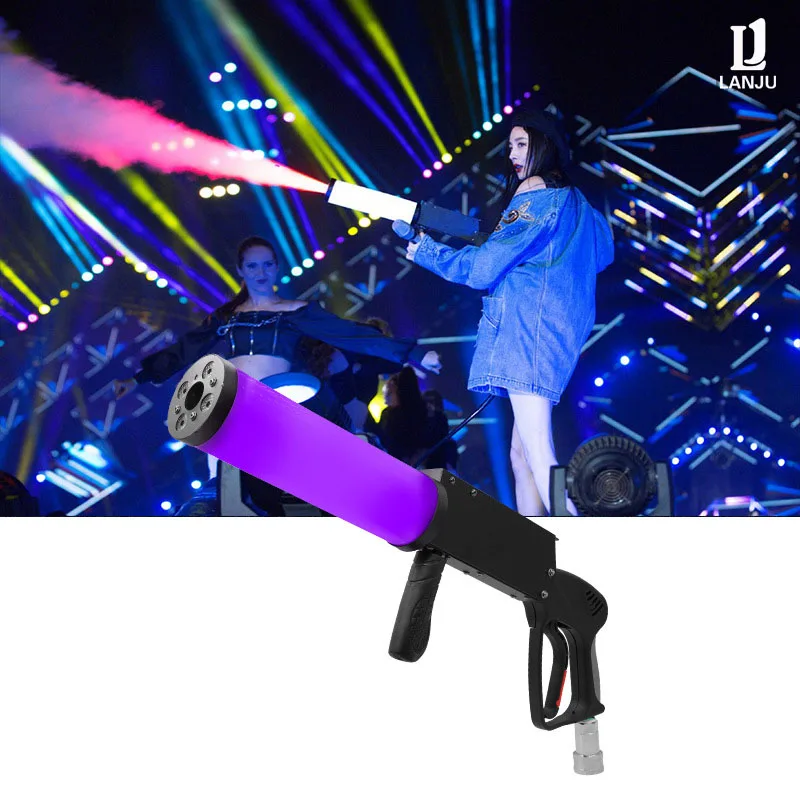 

DJ Disco CO2 Gas Column Gun Handheld Fog Machine RGB LED Light For Bar Club Party Festival Professional Stage Props CO2 Pistola