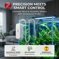 Zigbee Smart Thermometer Hygrometer With External Sensor Probe For Incubator Reptile Wine Cellar Temp Monitor Work With 2MQTT
