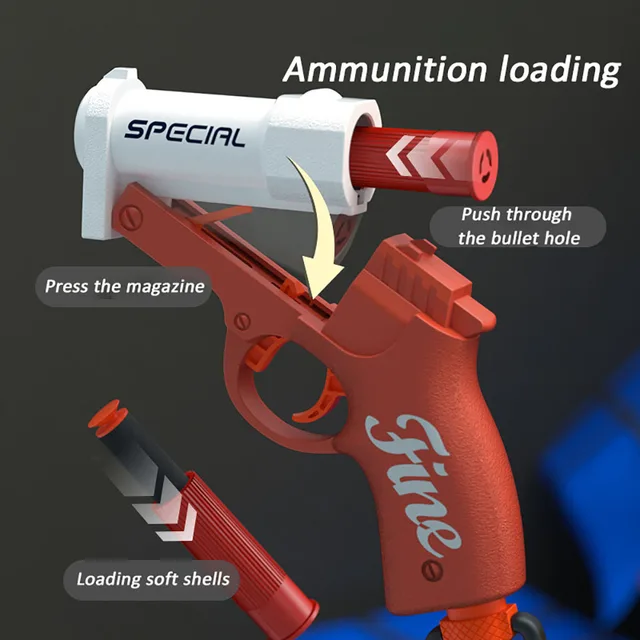 Children Toy S686 Short Shotgun Shell Can Be Ejected Soft Bullet Pistol Manual with Bullets Pull the loading Soft Gun Teenagers 3