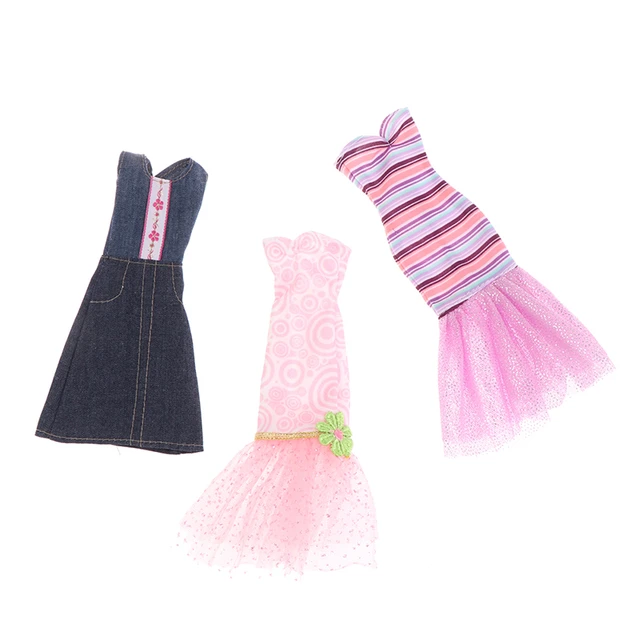 3 itens/lote roupas para barbie jogo vestir roupa topos calças 30 cm moda  vestido para barbie presentes diy meninas acessórios em miniatura -  AliExpress