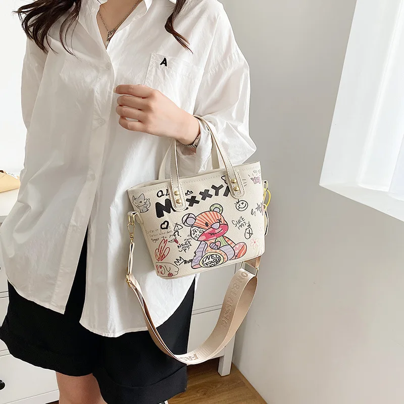 Shoulder Large Capacity Graffiti Bag New Versatile Fashion Handbags For Women Casual High-Quality Messenger Luxury Crossbody Y2k