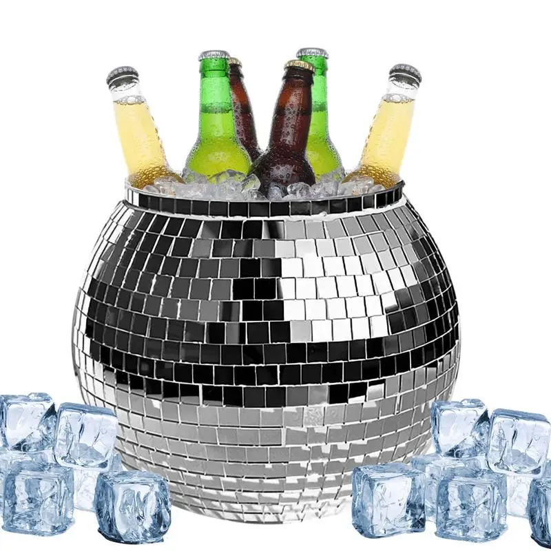 

Ice Bucket Large 3L Disco Ball Drinkware Reflective Cocktail Champagne Beer Wine Cooler Trendy Beverage Tub For Party Bar