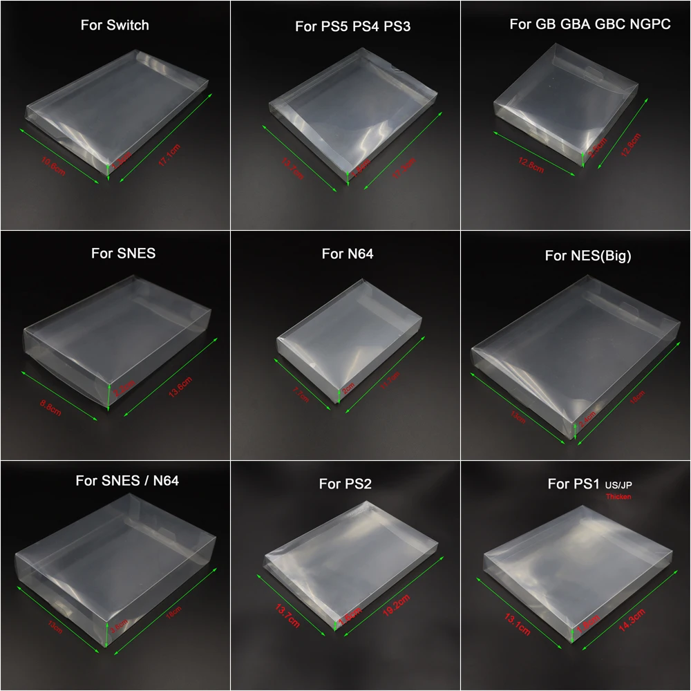 Premium 6-Pack Game Card Display Protector Set - Dustproof PET Cases