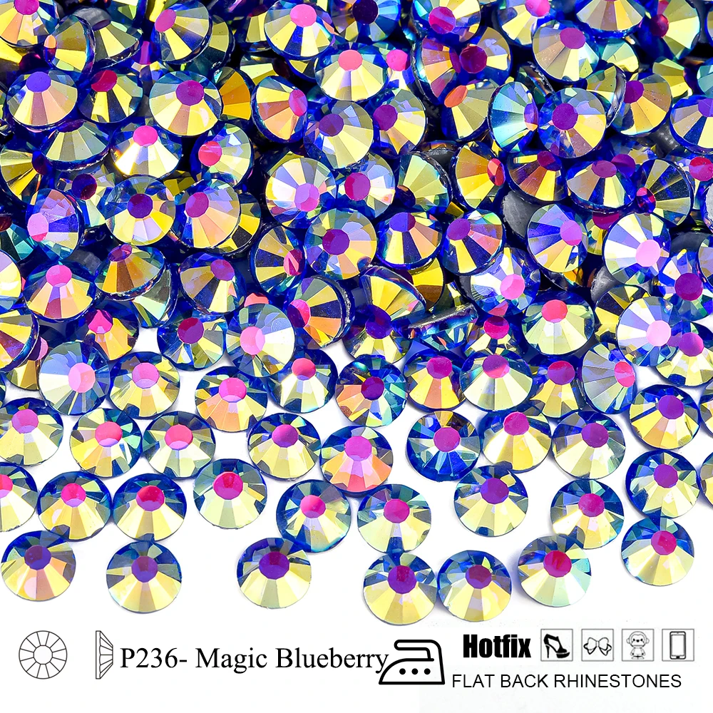 Oleeya Glitter Hotfix Rhinestones - 1440pcs Crystal Pack for DIY Nail Art Accessories