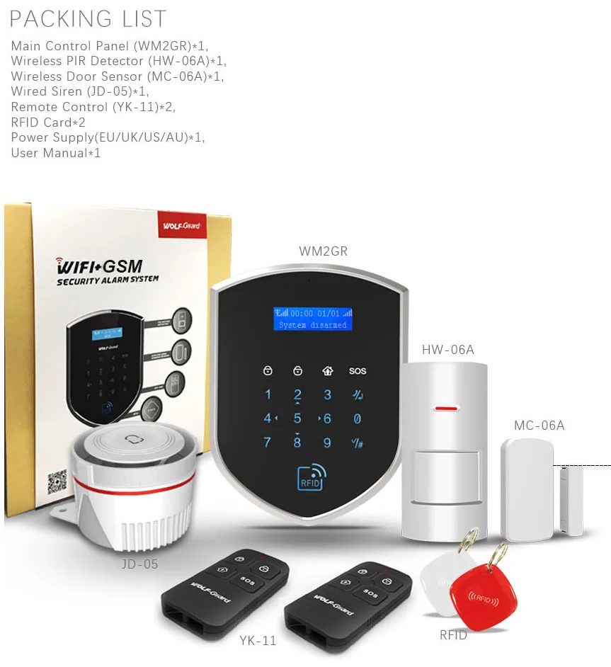 4G WIFI TuyaSmart Wireless GSM Intelligent Burglar Home Security Alarm System