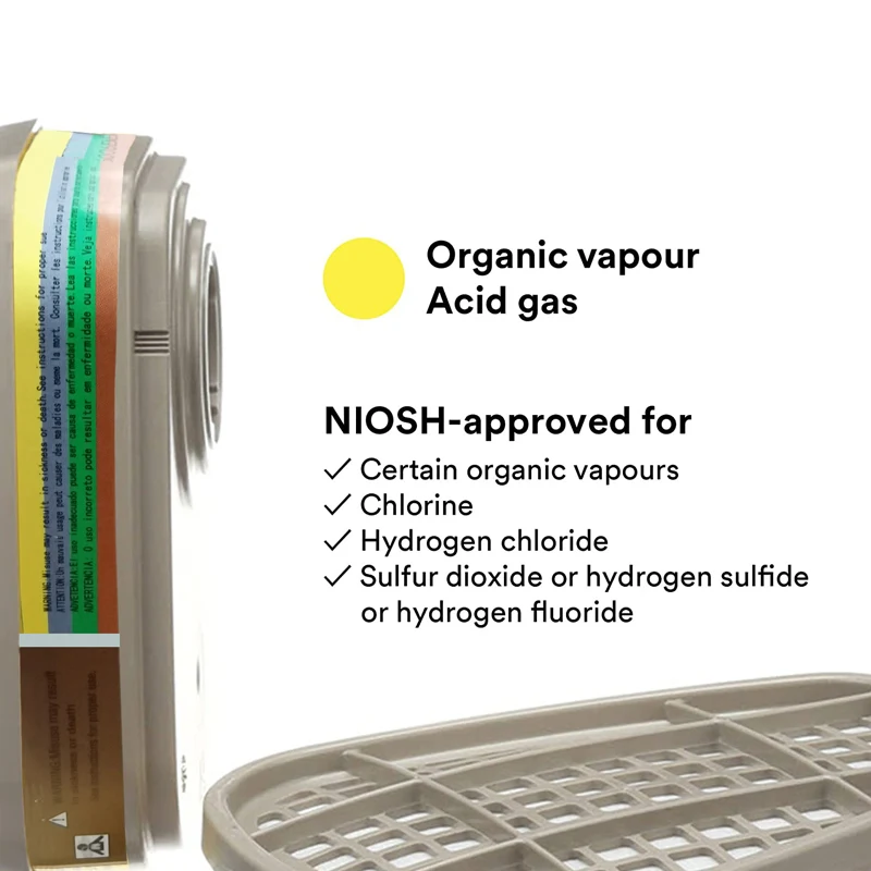 5 Paia Di Cartucce Filtranti 6001 Con Carbone Attivo – Compatibili Con Maschere 6100/6200/7501/7502/6502/6800 Per Polvere, Gas E Vapori
