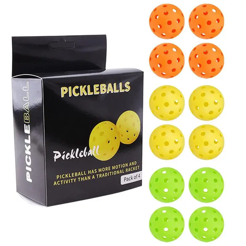 4 Pezzi Pickleball 74Mm Sfere Per Pickleball Durevoli 26G 40 Fori Pickleballs Da Esterno Per Forniture Per La Pratica Del Pickleball Da Competizione