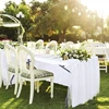 White Table Skirts Chiffon Semi-Sheer Tablecloths for Backyard Weddings Birthday Party Baby Shower Cake Dinner Table Decorations 2