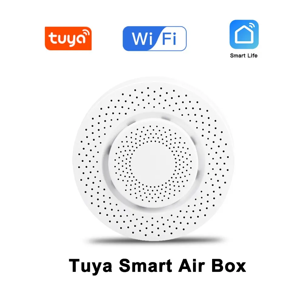 Smart Air Quality Monitor Tuya WiFi Air Box Formaldehyde VOC Co2 GAS Temperature Humidity Detector Sensor Home Scene Linkage