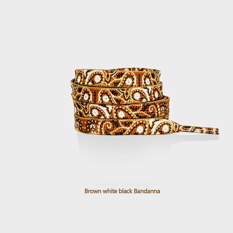 Cashew Flower Hand-Painted Gilded Flat Shoelaces