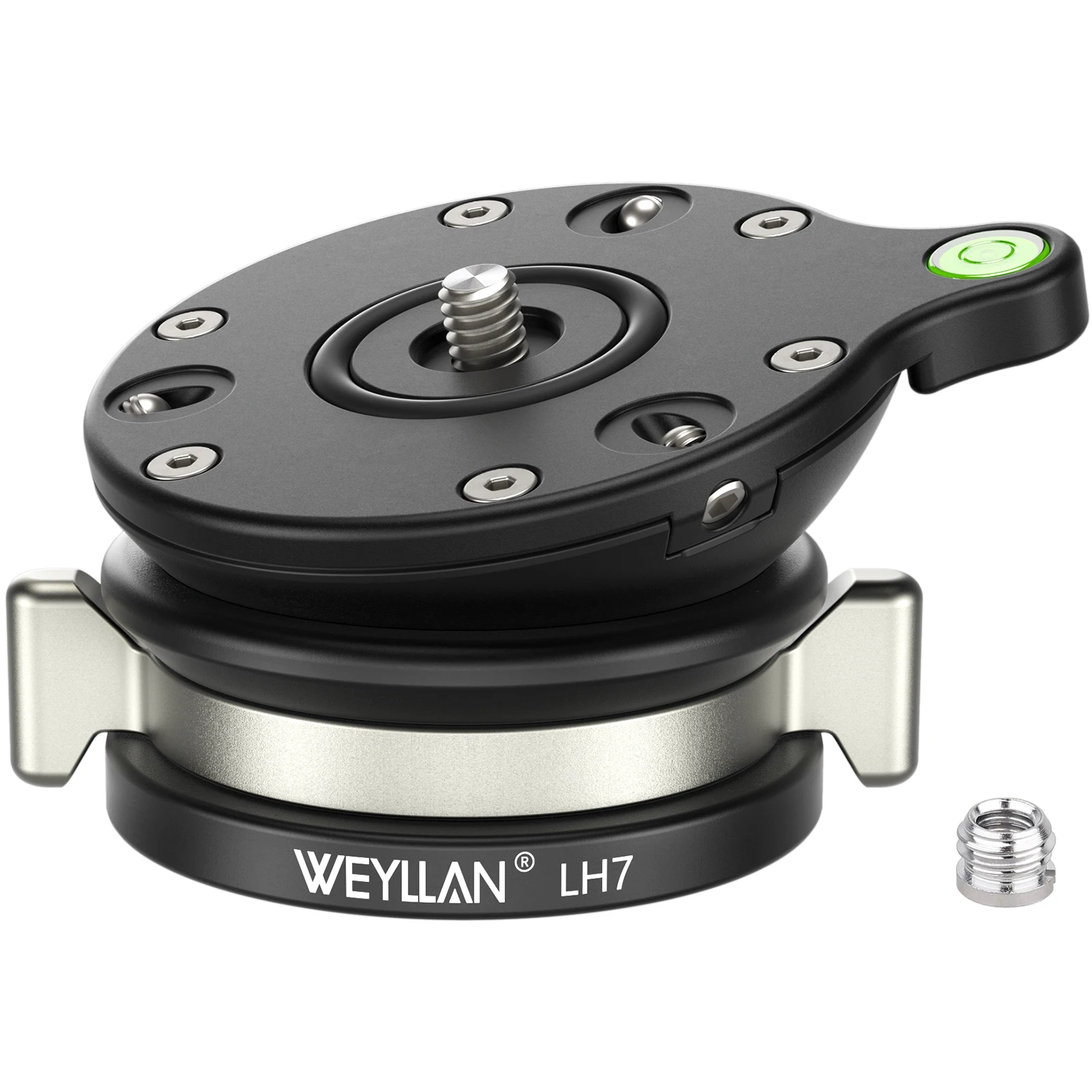Tripod Leveling Base Upgraded LH6 Twist Knob Tripod Head Base Horizontal Adjustment For Canon Nikon Sony DSLR Camera