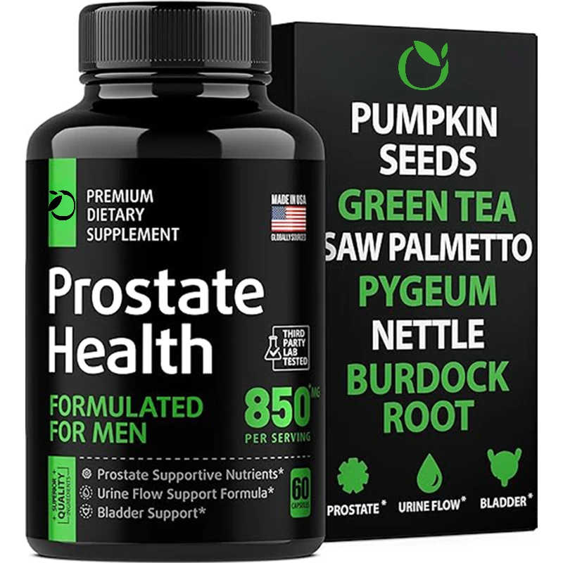 Prostate Support Supplement Saw Palmetto Lycopene Pygeum Pumpkin Seed Extract &Beta;-Sitosterol 60 Capsules